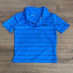 Under Armour Kids Striped Blue Polo